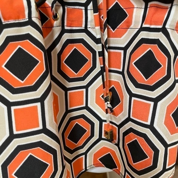 Michael Kors Geometric Print Blouse Tie Waist Size 6 - Picture 5 of 6